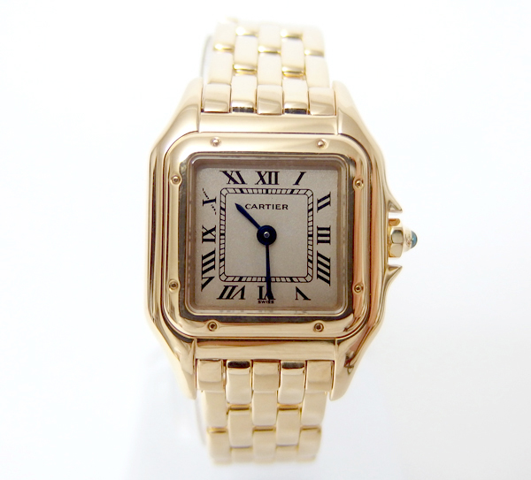 千成★カルティエ/メンテ済 美品パンテールSM 18K金無垢腕時計