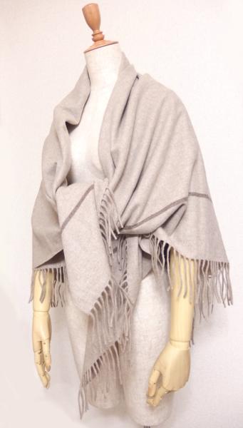 千成★極美品/新品同 ボッテガヴェネタ カシミア大判スト-ル 茶