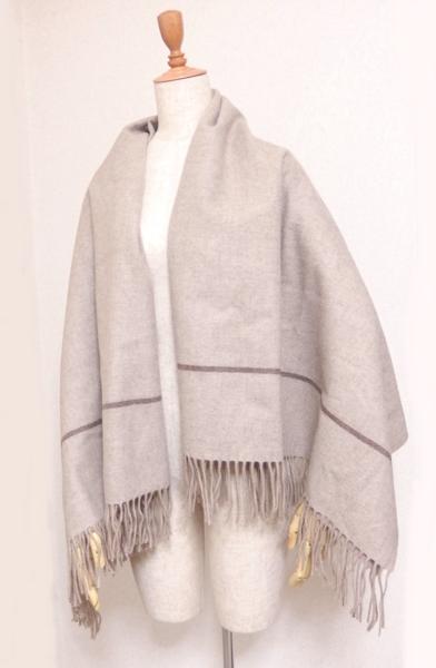 千成★極美品/新品同 ボッテガヴェネタ カシミア大判スト-ル 茶