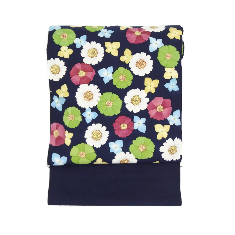 染の川勝「花の集い」千成堂着物店別注 堰出し友禅の染め名古屋帯のお太鼓