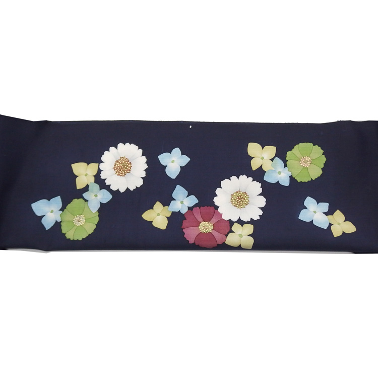 染の川勝「花の集い」千成堂着物店別注 堰出し友禅の染め名古屋帯の帯前