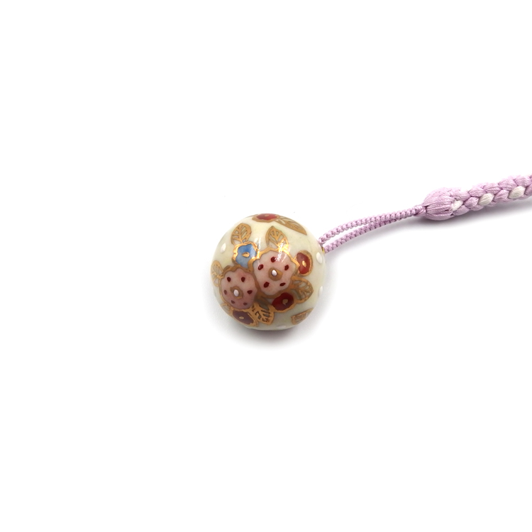 五福佳菜子 帯飾り「丸水彩小花」 千成堂着物店 別注のアップ