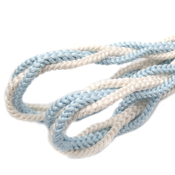 渡敬 帯締め 綾竹鎧手先平唐 水色に白 撚房