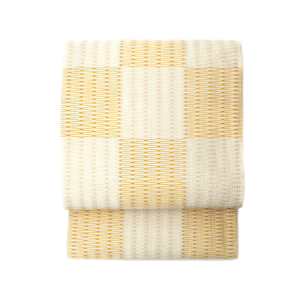 北村武資 魚々子縞 「市松」 袋帯 白よごしと金