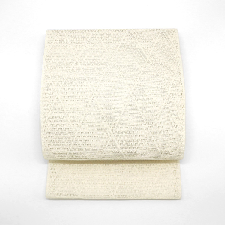 北村武資 「上品羅（じょうぼんら）」 羅八寸名古屋帯 白よごし