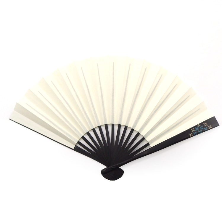 橋爪玲子 別注 漆絵の扇子「hydrangea 白漆」