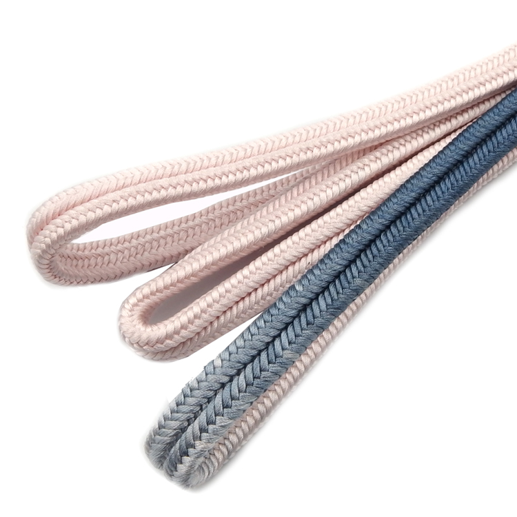 和小物さくら ゆるぎ帯締め 桜色に藍鼠 切り房