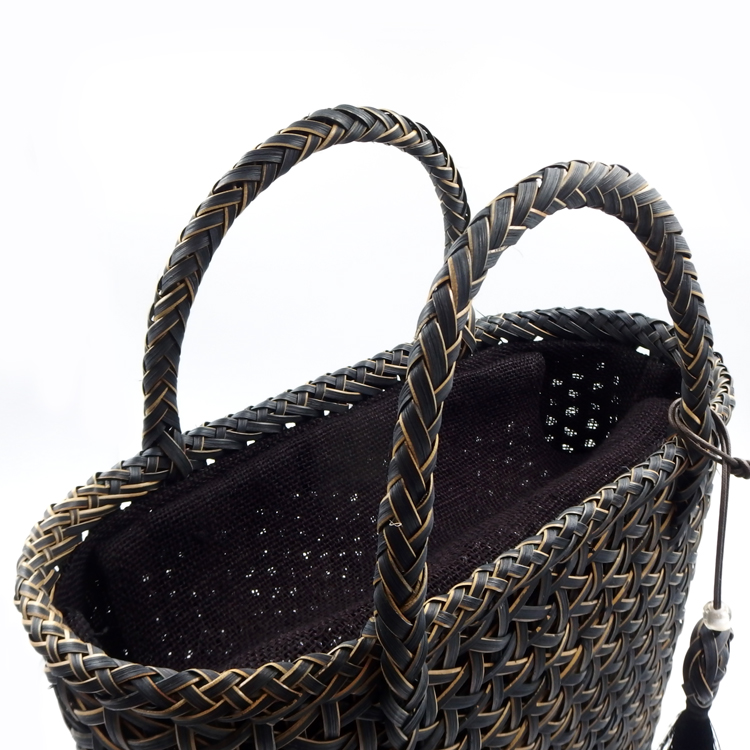 andekundeさんのバッグのハンドル 皮籐・縦型/千成堂着物店別注