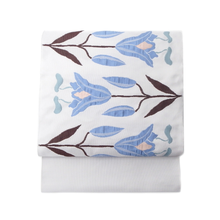 工芸帯地 洛風林 百合文 九寸名古屋帯の画像