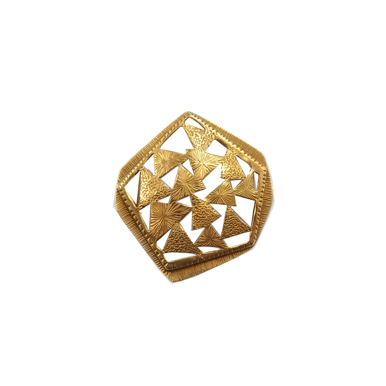 桑山明美(aei) 帯留 「木漏れ日の万華鏡」 brass(真鍮) 千成堂着物店 別注