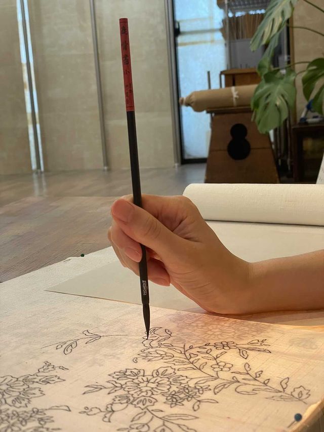 フォリア仁平幸春花舞更紗制作中_2