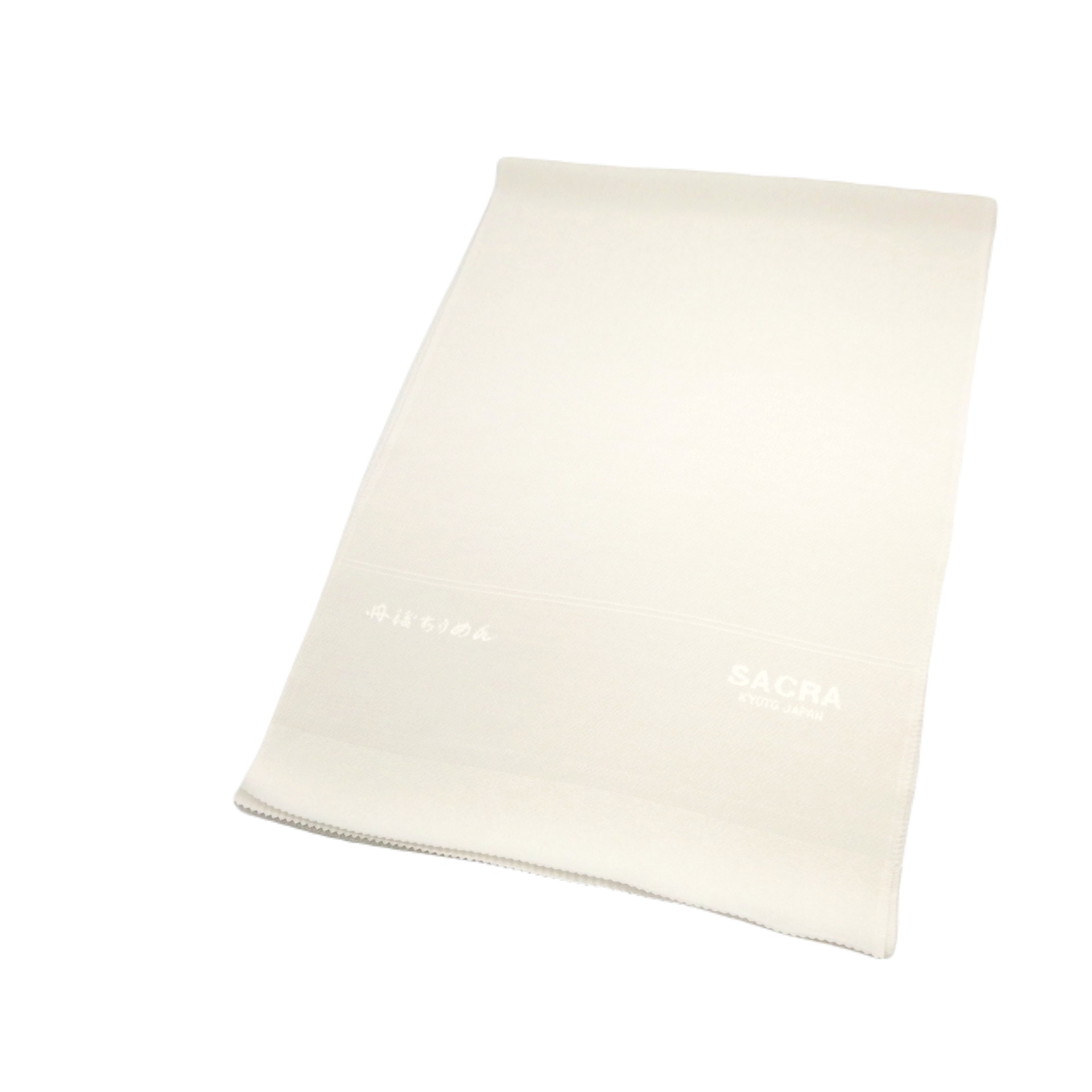 和小物さくら 無地帯揚げ 丹後ちりめん 白よごし (101)