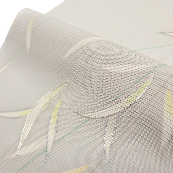 染の川勝 付下げ 着尺反物 / 絽　夏きもの / 淡灰色 柳 / 日本の絹 絹100％ / 正規品